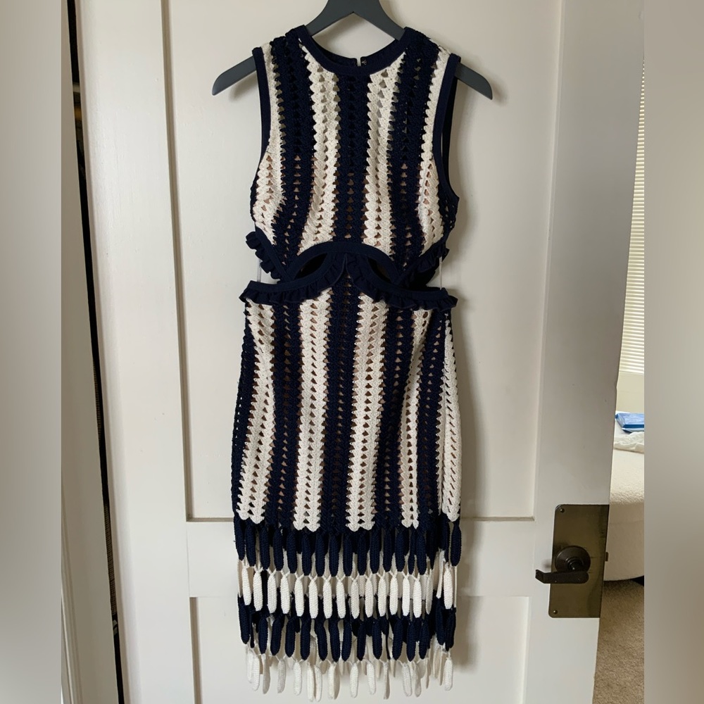 Self Portrait Woven Crochet Dress